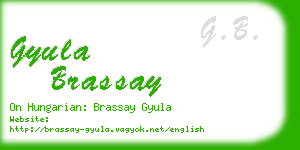 gyula brassay business card